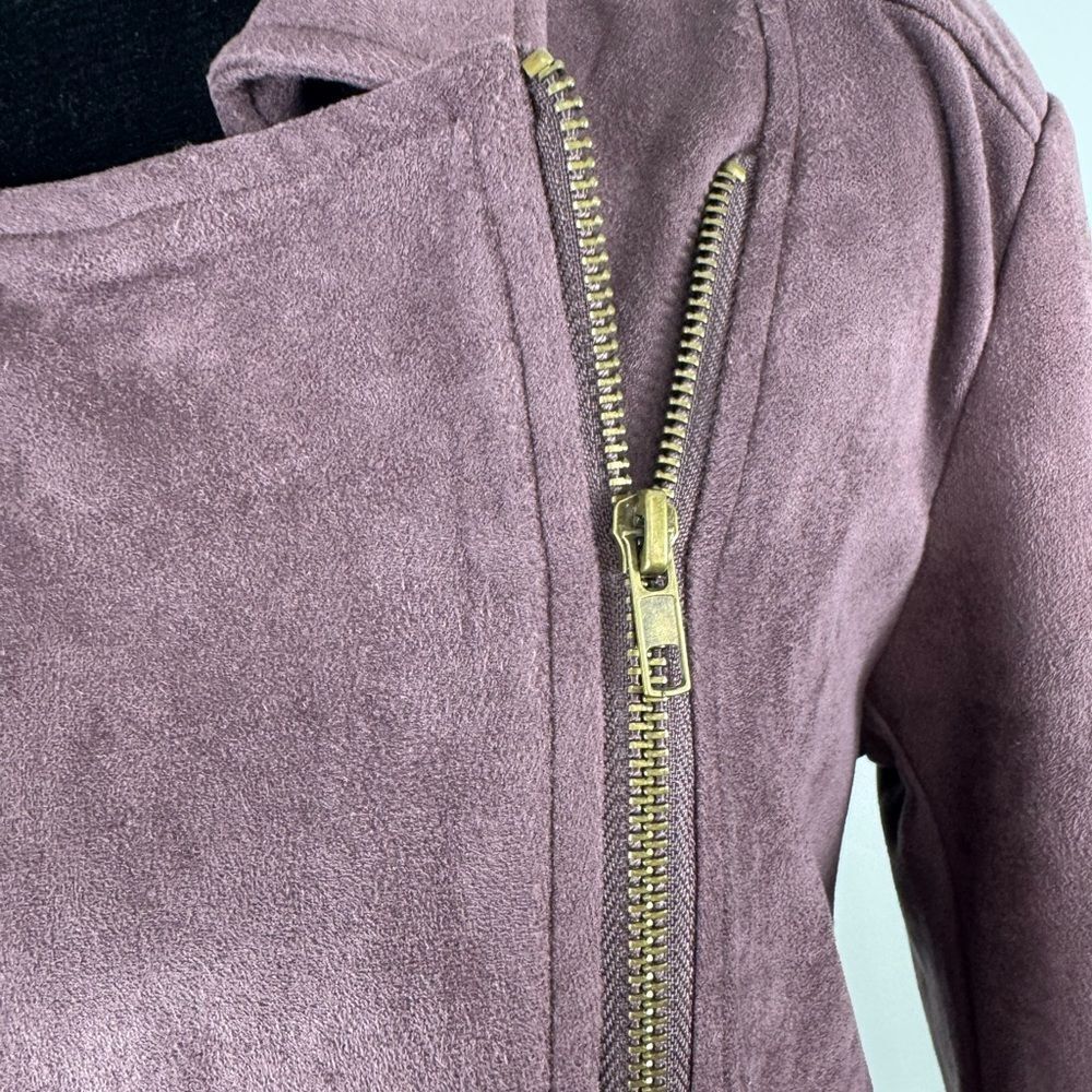 Eden society mauve soft Moto Jacket with Asymmetrical Zipper women’s large - Picture 5 of 15